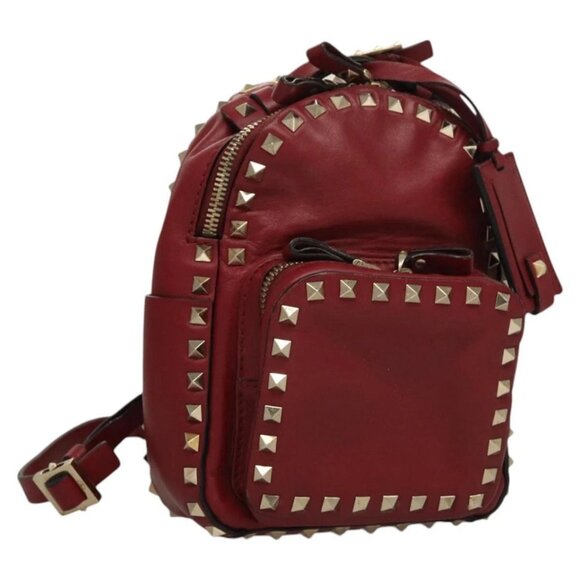VALENTINO Backpack Leather Red Auth - Picture 9 of 16